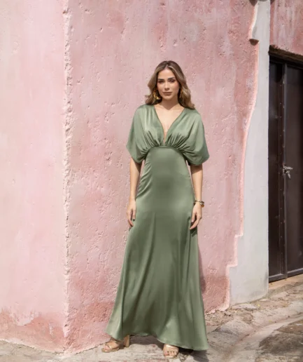 Vestido Hortensia Verde Oliva