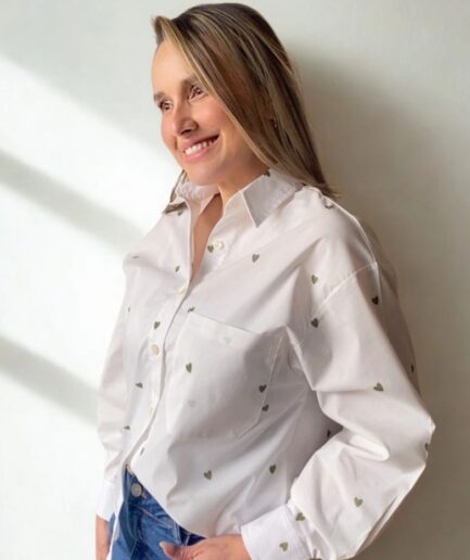 Camisa Corazones Verde Oliva